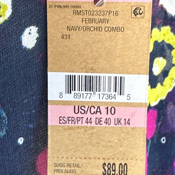 Rachel Rachel Roy Long Sleeve Floral Print Tie V-Neck Sheer Blouse - Blue - 10 - Picture 9 of 9